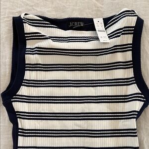 J. Crew Navy and White Striped Tank Top small NWT